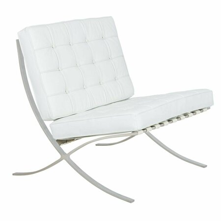 LEISUREMOD 17.5 x 29.5 x 29.5 in. Bellefonte Modern Pavilion Chair, White BR30WLC